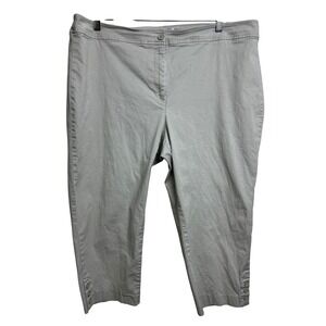 Talbots Woman Crop Pants Women 22W Button Hem Chino Capris JO3069 Stretch A28